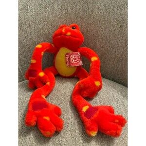Vintage Fiesta Red Long Legged Frog Plush 18" Hanging Tree Dart Frog With Tags